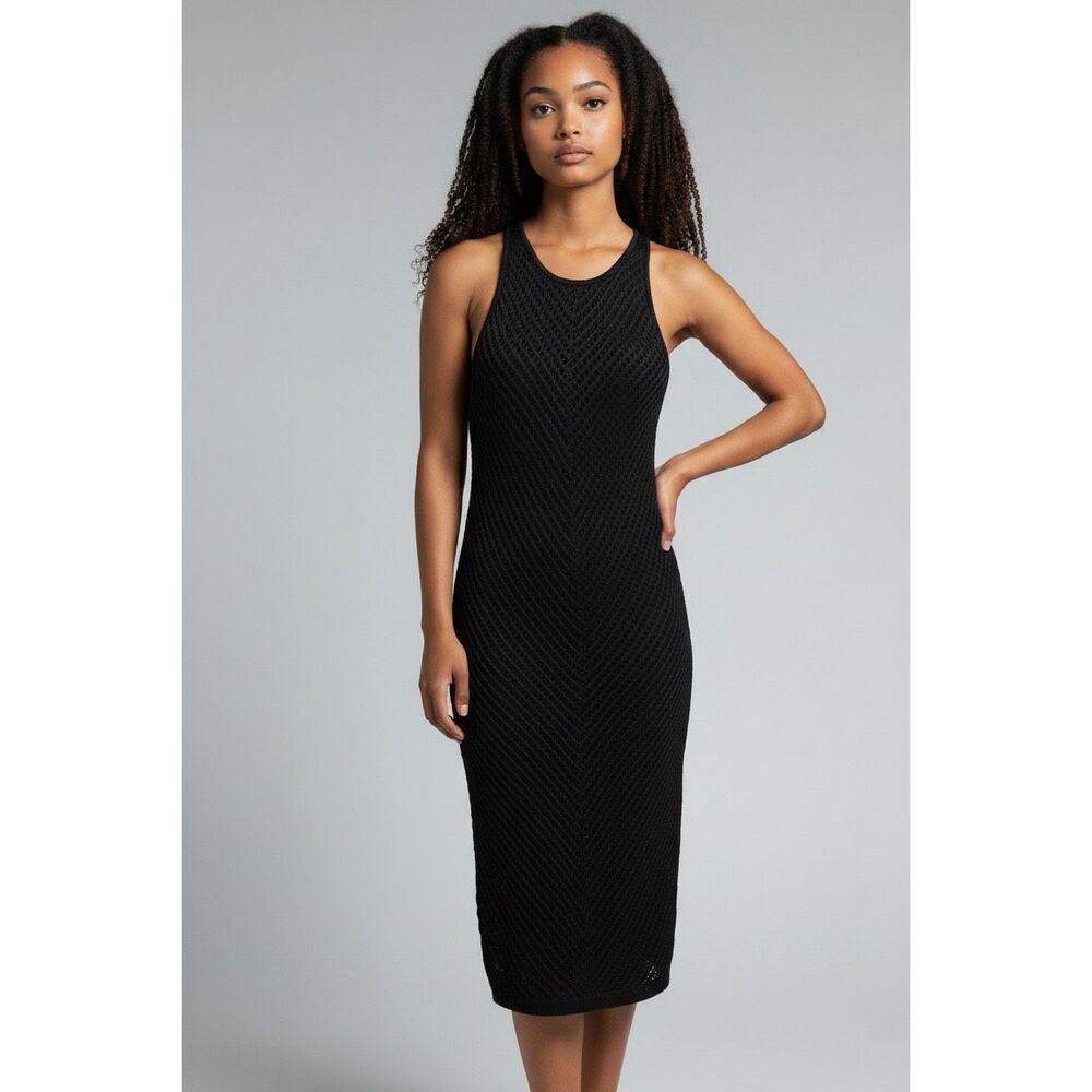 Astley Crochet Dress in Black NWT Size Small